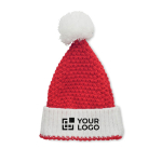 Gorro de Natal de acrílico elástico suave com punho e borla cor vermelho vista principal