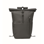 Mochila para portátil com fecho roll-top em poliéster rPET 15'' cor preto nona vista