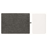 Caderno de feltro rPET com papel reciclado, folhas A5 pautadas cor cinzento-escuro sétima vista