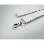 Lanyard de 20 mm de papel reciclado com sementes de flores silvestres cor branco