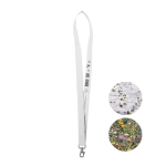 Lanyard de 20 mm de papel reciclado com sementes de flores silvestres cor branco