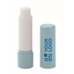 Bálsamo labial vegan, sabor baunilha, FPS10 em estojo de ABS reciclado cor azul-claro vista principal