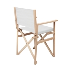 Cadeira de realizador, madeira, dobrável, praia ou campismo, máx. 80 kg cor branco