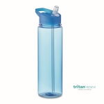 Garrafa de Tritan Renew™ antifugas com palhinha para desporto 650ml cor azul transparente