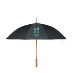 Guarda-chuva de pongee rPET manual antivento estrutura de bambu Ø104 cor preto vista principal