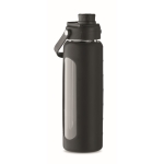 Garrafa de vidro com base de silicone e tampa com pega 750ml cor preto