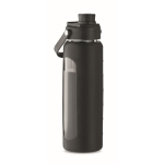 Garrafa de vidro com base de silicone e tampa com pega 750ml cor preto segunda vista