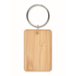 Porta-chaves barato de bambu com forma retangular cor madeira segunda vista