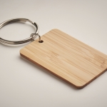 Porta-chaves barato de bambu com forma retangular cor madeira vista fotografia terceira vista