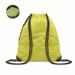 Mochila-saco refletora com cordão grosso e bolso com fecho de correr cor amarelo