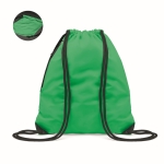 Mochila-saco refletora com cordão grosso e bolso com fecho de correr cor verde