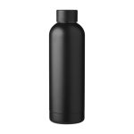 Garrafa térmica personalizada de aço reciclado acabamento mate 500 ml cor preto primeira vista