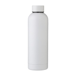 Garrafa térmica personalizada de aço reciclado acabamento mate 500 ml cor branco primeira vista