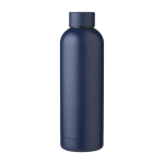 Garrafa térmica personalizada de aço reciclado acabamento mate 500 ml cor azul-marinho primeira vista