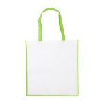 Saco non-woven, acabamento colorido/asas a condizer 80 g/m² cor verde-claro primeira vista