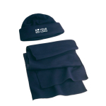 Conjunto polar de poliéster com gorro e cachecol 200 g/m2 cor azul vista principal