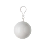 Impermeável de plástico dobrado numa bola com mosquetão cor branco terceira vista