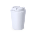 Copo takeaway de plástico reciclado de parede dupla 300 ml cor branco primeira vista