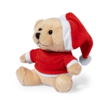 Urso de peluche, gorro de Pai Natal/camisola personalizável cor castanho