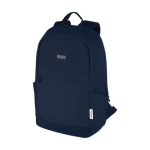 Mochila anti-roubo, material reciclado, PC, bolsos 15,6'' cor azul-marinho