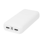 Powerbank, plástico reciclado, 4 portas de carga 20 000 mAh cor branco