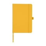 Caderno de plástico reciclado do oceano, folhas A5 pautadas cor cor-de-laranja segunda vista frontal