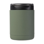 Lancheira térmica de aço inox reciclado com pega 500ml cor verde militar segunda vista frontal