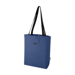 Saco versátil de algodão reciclado GRS com bolso para PC 15'' cor azul-marinho