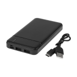 Powerbank de material reciclado com carga rápida 10 000 mAh cor preto terceira vista