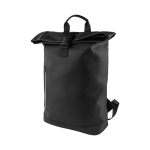 Mochila roll-top para portátil com fecho de correr refletor cor preto primeira vista