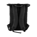 Mochila roll-top para portátil com fecho de correr refletor cor preto terceira vista