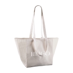 Saco personalizado canvas natural com asas de tamanho duplo 220 g/m2 cor natural quinta vista