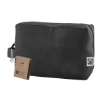 Nécessaire de algodão Fairtrade preto, asa lateral 220 g/m2 cor preto quinta vista