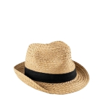 Chapéu de palha ajustável com faixa colorida personalizável cor preto primeira vista