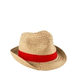 Chapéu de palha ajustável com faixa colorida personalizável cor vermelho primeira vista