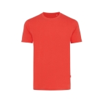 T-shirt mix de algodão reciclado e orgânico casual fit, 180 g/m2, Iqoniq cor vermelho dessaturado