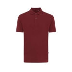 Polo piqué corte regular algodão ecológico, 220 g/m2, Iqoniq Yosemite cor bordeaux