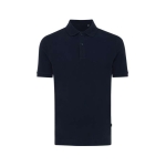 Polo piqué corte regular algodão ecológico, 220 g/m2, Iqoniq Yosemite cor azul-marinho