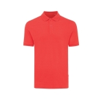 Polo piqué corte regular algodão ecológico, 220 g/m2, Iqoniq Yosemite cor vermelho dessaturado