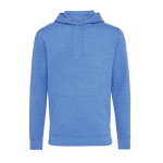 Sweatshirt suave não tingida algodão ecológico 340 g/m2 Iqoniq Torres cor azul mesclado