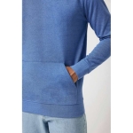 Sweatshirt suave não tingida algodão ecológico 340 g/m2 Iqoniq Torres cor azul mesclado terceira vista