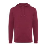 Sweatshirt de algodão reciclado e orgânico slim fit, 340 g/m2, Iqoniq cor bordeaux