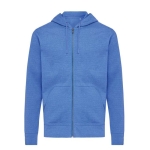 Sweatshirt com fecho de correr de algodão eco slim fit 340 g/m2 Iqoniq cor azul mesclado