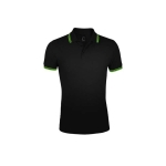 Polo bicolor de algodão para homem 200 g/m2 SOL'S Pasadena cor preto