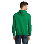 Sweatshirt com logótipo em felpa grossa com capuz 320 g/m2 SOL'S Slam cor verde segunda vista fotografia