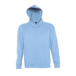 Sweatshirt com logótipo em felpa grossa com capuz 320 g/m2 SOL'S Slam cor azul pastel