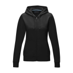 Sweatshirt algodão orgânico GOTS para mulher 280 g/m2 Elevate NXT cor preto segunda vista frontal