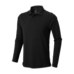 Polo de algodão para homem de manga comprida 200 g/m2 Elevate Life cor preto