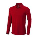 Polo de algodão para homem de manga comprida 200 g/m2 Elevate Life cor vermelho