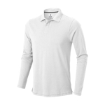 Polo de algodão para homem de manga comprida 200 g/m2 Elevate Life cor branco